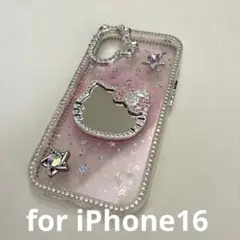 iPhone16用 ハローキティ ピンク デコケース 新品