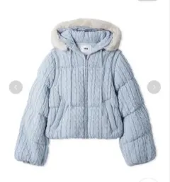 エムミーエメ Bijou ribbon down jacket blue - メルカリ