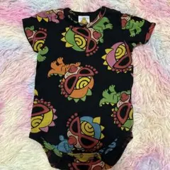 美品✨ヒスミニ 半袖ロンパース 80サイズ 総柄 ポップデザイン - メルカリ