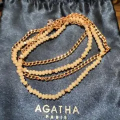 AGATHA レイヤードネックレス ゴールド アイボリー