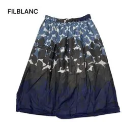 FILBLANC ✨花柄フレアスカート ウエストゴム コットン 薄手 総柄 L