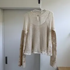 【極美品】Acka. flare sleeve ami tops メッシュ編みのサムネイル