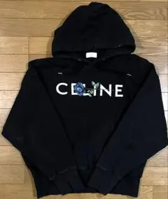 アダムスジャグラー CELINE 花刺繍 パーカー　Sサイズ 黒 y2k