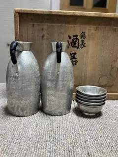 匿名発送】錫製 酒器 錫半 猪口 ちろり ぐい呑み 徳利 酒器 - メルカリ
