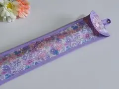 ループ付きリコーダーケース☆フラワ&リボン　ラベンダー