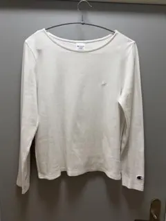 Champion ホワイト 長袖Tシャツ　綿100%のサムネイル