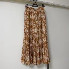 【美品】ユニクロ　オレンジ　ロング丈　スカート　PAUL&JOEコラボ