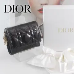＊Lady Dior＊ディオール＊エナメル＊ロータスウォレット＊カナージュ