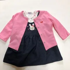 ミキハウス 70 80 うさこ ドット　長袖Tシャツ　ジャンパースカート　ロンT