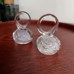 レア・未使用】ガラス作家 上野良樹作 金箔鳥の箸置き○お値下げしま