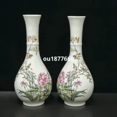 中国 乾隆年製款 粉彩 漢詩山水文 小瓶 2点まとめて V R6645 - メルカリ