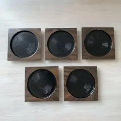 最終値下【美品】木目調　コースター　レトロ　ヴィンテージ　アンティーク