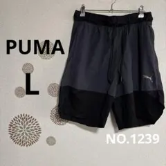 1239PUMA 【プーマ】ハーフパンツ メッシュ切り替え　黒　L