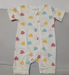 新品 しまむら ベビーロンパース 70〜80cm 前開きファスナー 半袖