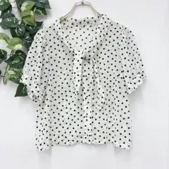 美品✨ イーハイフンワールドギャラリー シアー ハート ブラウス 半袖 リボン