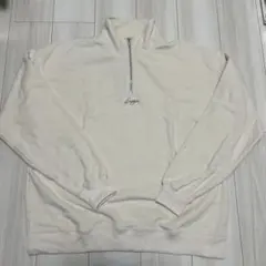 ハーフジップトレーナー クリーム色