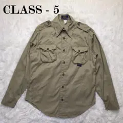 CLASS-5 70s 80s USA製 サファリシャツ アウトドア カーキ