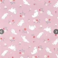 未使用♡猫 撥水ポリエステル生地 約135cm×100cm ピンク