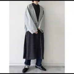 【美品】Samansa Mos2 Blue ノーカラーミリタリージャケット