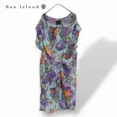 【ブージュルード/ Bou Jeloud】花柄 チュニック ワンピ シアー Mのサムネイル