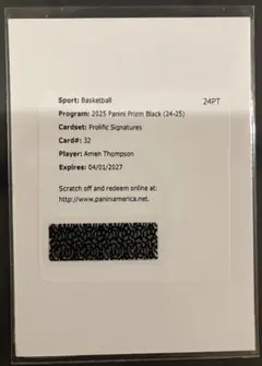 Panini Prizm Black Amen Thompson