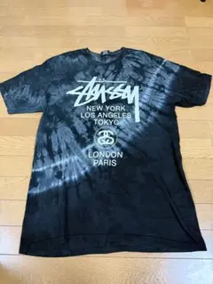 STUSSY タイダイ柄 Tシャツ ブラック Lサイズ