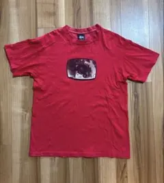 OLD STUSSY Tシャツ 90's 紺タグ レッド Mサイズ USA製
