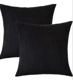 【訳あり】クッションカバー 2枚セット ブラック おしゃれ 北欧風