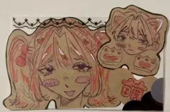 原画 イラスト 萌え絵 手描き シール