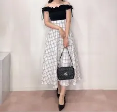 AnMILLE フリルドッキングチェックワンピース