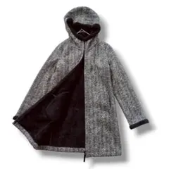 UNIQLO フード付き　ツイードロングコート　グレー　灰色　ユニクロ　Lサイズ