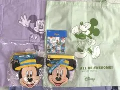 ディズニー　ミッキーマウス パスケース　トートバッグ メモ帳　セット