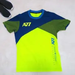 【asics】アシックス A77 Tシャツ ネオンイエロー ネイビー 陸上のサムネイル