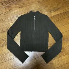 GU リブハーフジップセーター