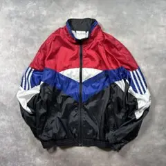 adidas 80s後期 ナイロンジャケット トリコロールR85