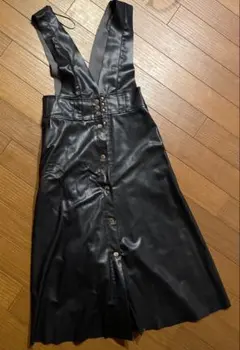 ZARA フェイクレザー ジャンパースカート XS