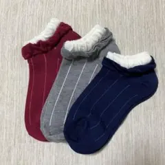 【新品・未使用】アンクルソックス 3足セット 19-24cm キッズ靴下