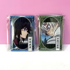 鬼滅の刃 スクエア缶バッジ 冨岡義勇 不死川実弥 2個セット