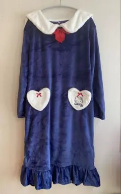 新品未使用 ハローキティセーラーカラーボアワンピースルームウェア Lサイズ