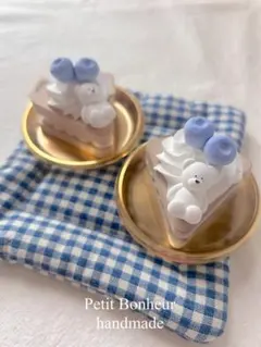 くまちゃん ケーキ アロマストーン ハンドメイド cafe好きさんにも♡