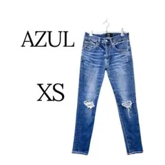 AZUL スキニーデニム ダメージ加工 XSサイズのサムネイル