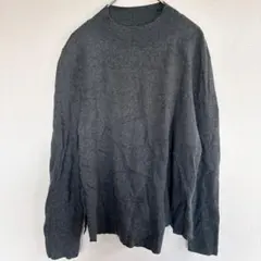 グレー ニット 長袖セーター フリーサイズ 無地 シンプル おしゃれ