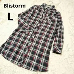 Blistorm ブリストーム シャツチュニック 長袖 紺 白 赤 綿/L