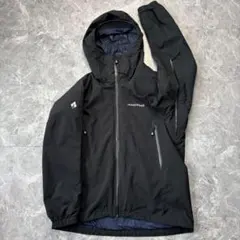 極美品　モンベル　ストームパーカ　XL 防水ジャケット　黒　マウンテンパーカー