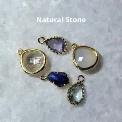 天然石枠付きチャーム　5点セット③
