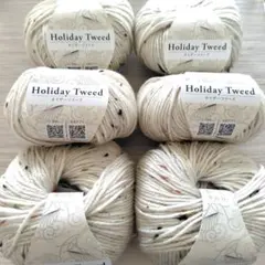 20 ホリデーツイード　色番1 ユザワヤ　 6玉セット　ネップ毛糸　メリノウール