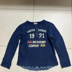 ☆お値下げ☆ミキハウス　電車刺繍レイヤードトレーナー　130 日本製