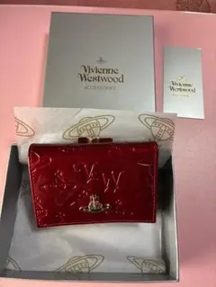 『未使用』Vivienne Westwood 3つ折りがま口財布 エナメルレッド