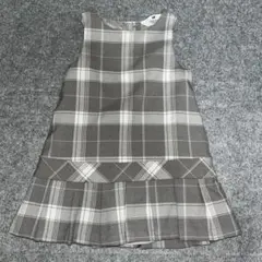 H&M グレー チェック柄 ワンピース 98cm