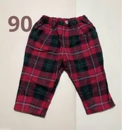 BREEZE ブリーズ　赤チェックパンツ　90
